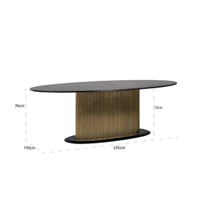 Ex - Display Ironville Dining Table – Gold Oval 235 - Canwell Interiors Limited - Xshowhome