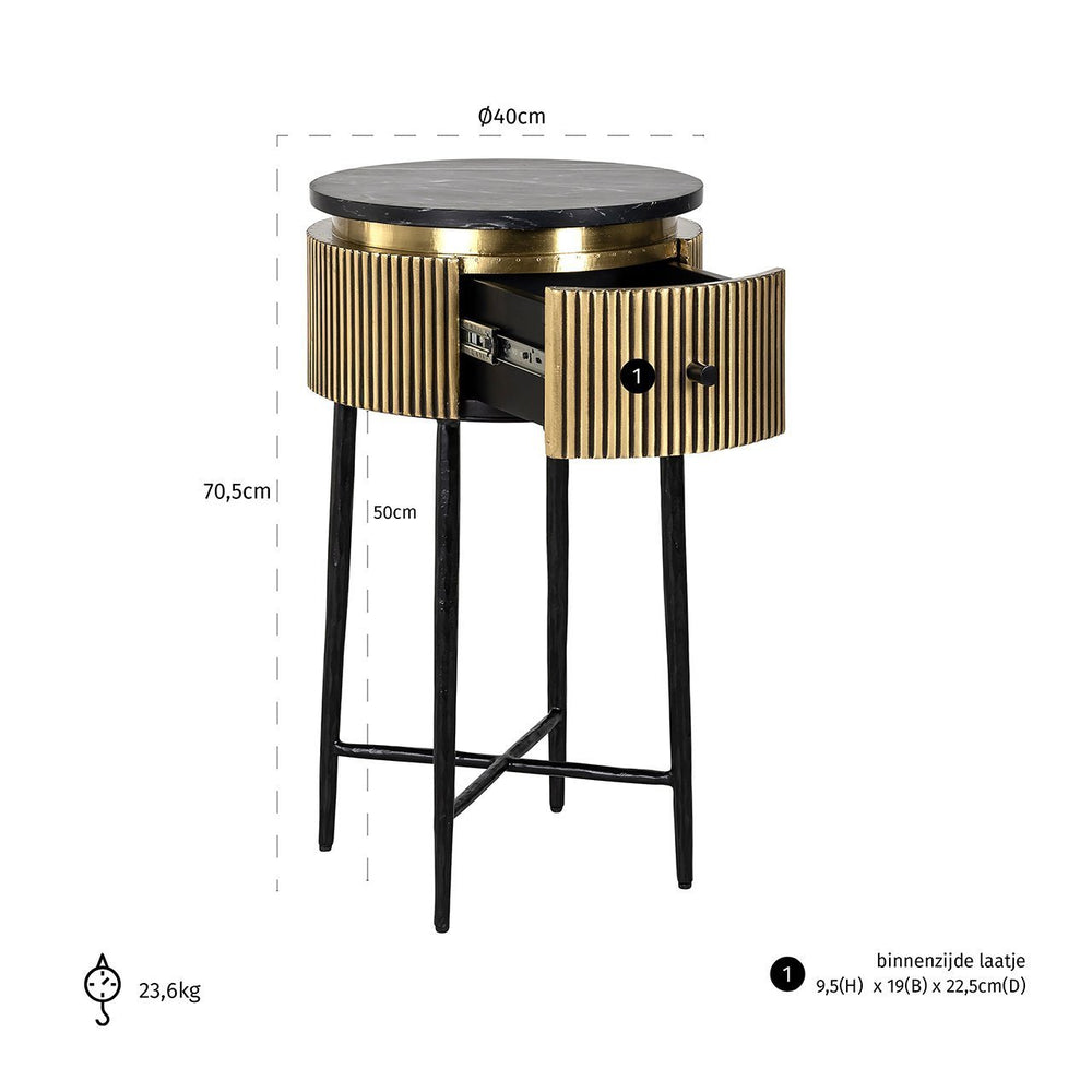 Ex - Display Ironville End Table – Gold - Canwell Interiors Limited - Xshowhome