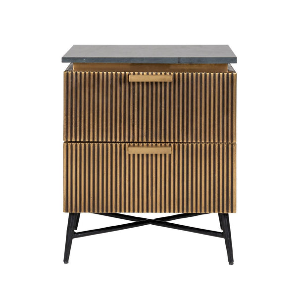 Ex - Display Ironville Nightstand – Gold - Canwell Interiors Limited - Xshowhome