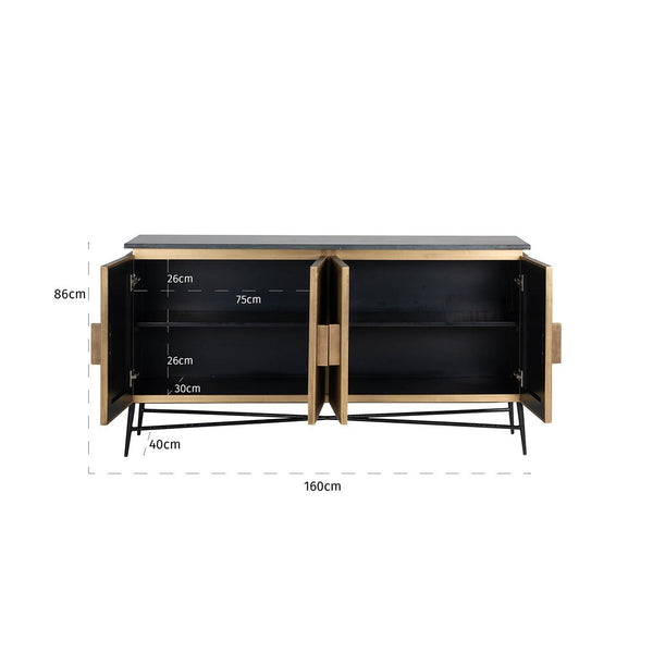 Ex - Display Ironville Sideboard – Gold, 160cm wide - Canwell Interiors Limited - Xshowhome