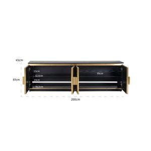 Ex - Display Ironville TV Cabinet – Gold, 200cm wide - Canwell Interiors Limited - Xshowhome