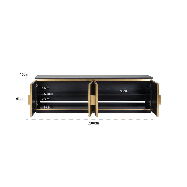 Ex - Display Ironville TV Cabinet – Gold, 200cm wide - Canwell Interiors Limited - Xshowhome