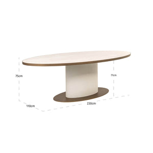 Ex - Display Tivoli Dining Table – White Oval 230 - Canwell Interiors Limited - Xshowhome