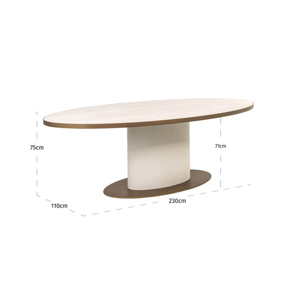 Ex - Display Tivoli Dining Table – White Oval 230 - Canwell Interiors Limited - Xshowhome
