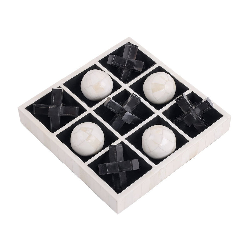 Farnham Off White and Black Bone and Horn Inlay Noughts and Crosses - XShowhome Limited - Libra