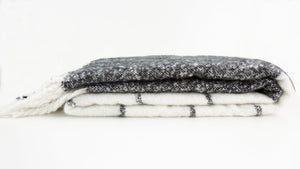 Faux Mohair Check Black/ivory 130x170 - Canwell Interiors Limited - Malini
