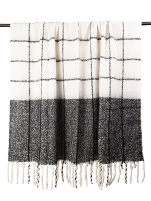 Faux Mohair Check Black/ivory 130x170 - Canwell Interiors Limited - Malini