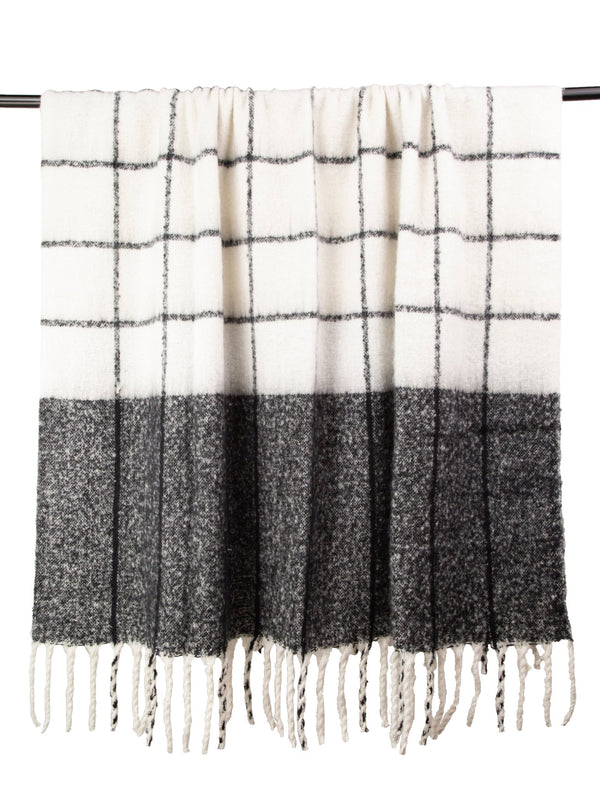 Faux Mohair Check Black/ivory 130x170 - Canwell Interiors Limited - Malini