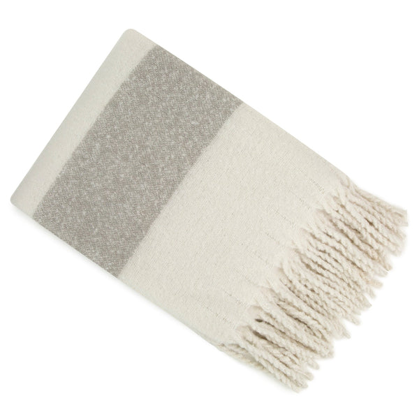 Faux Mohair Stripe Ivory/grey 130x170 - Canwell Interiors Limited - Malini