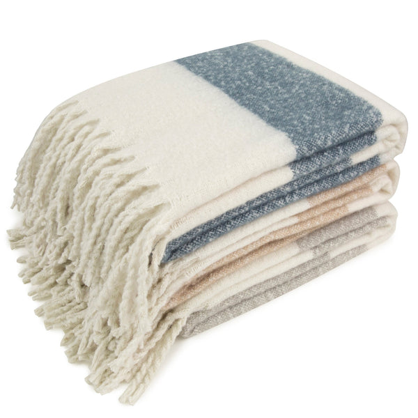 Faux Mohair Stripe Ivory/taupe 130x170 - Canwell Interiors Limited - Malini