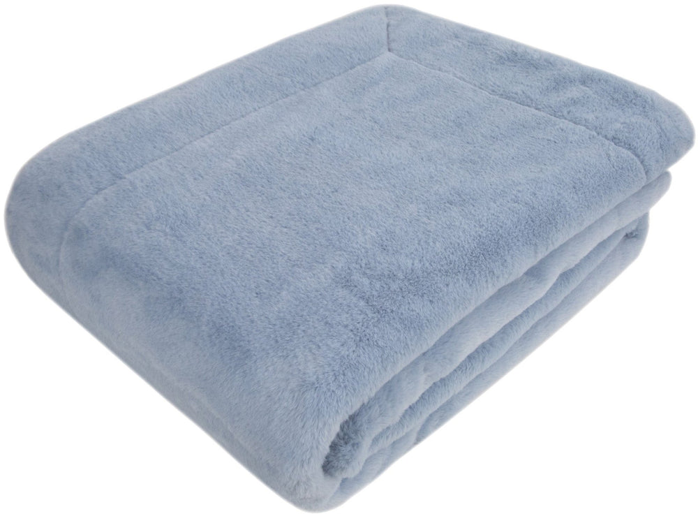 Faux Rabbit Throw Baby Blue 150x200 - Canwell Interiors Limited - Malini