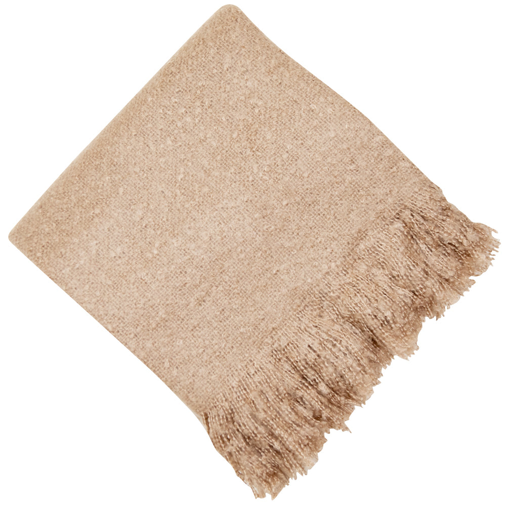 Faux Thick Mohair Throw Natural 130x180 - Canwell Interiors Limited - Malini