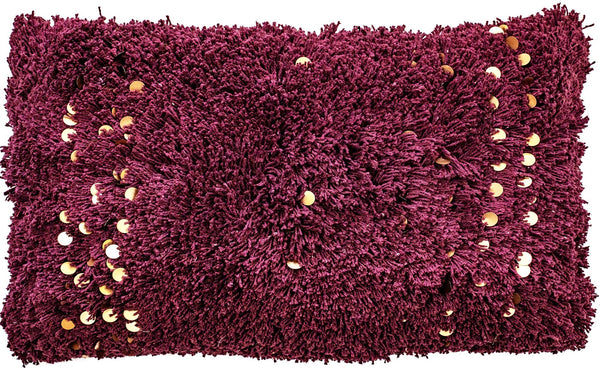 Fibre Filled – Textured Moroccon Sequin Aubergine 30x50 - Canwell Interiors Limited - Malini