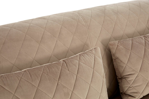 Fiji Three Seat Grey Cotton Velvet Sofa - Canwell Interiors Limited - Xshowhome