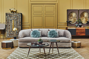 Fiji Three Seat Grey Cotton Velvet Sofa - XShowhome Limited - Xshowhome