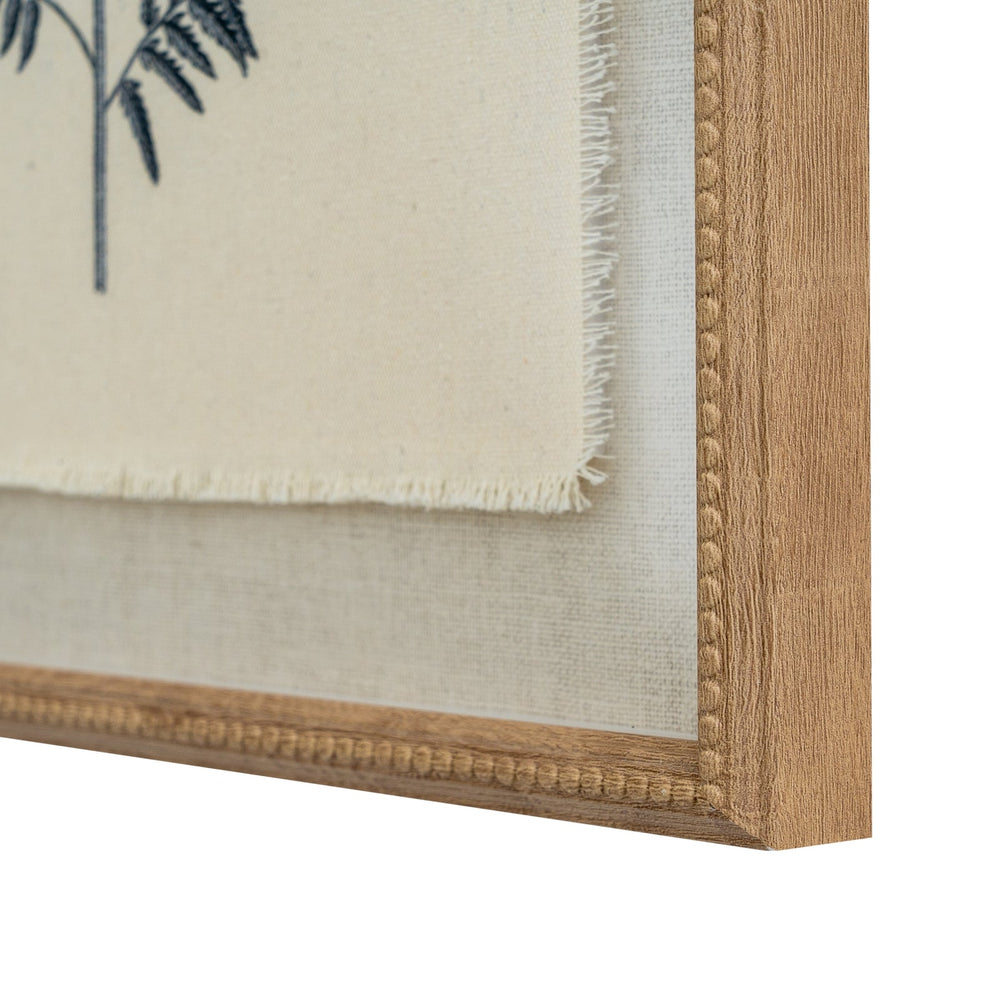 Flora & Fauna Collection Beech Fern on Linen in Beaded Frame - Canwell Interiors Limited - Hills