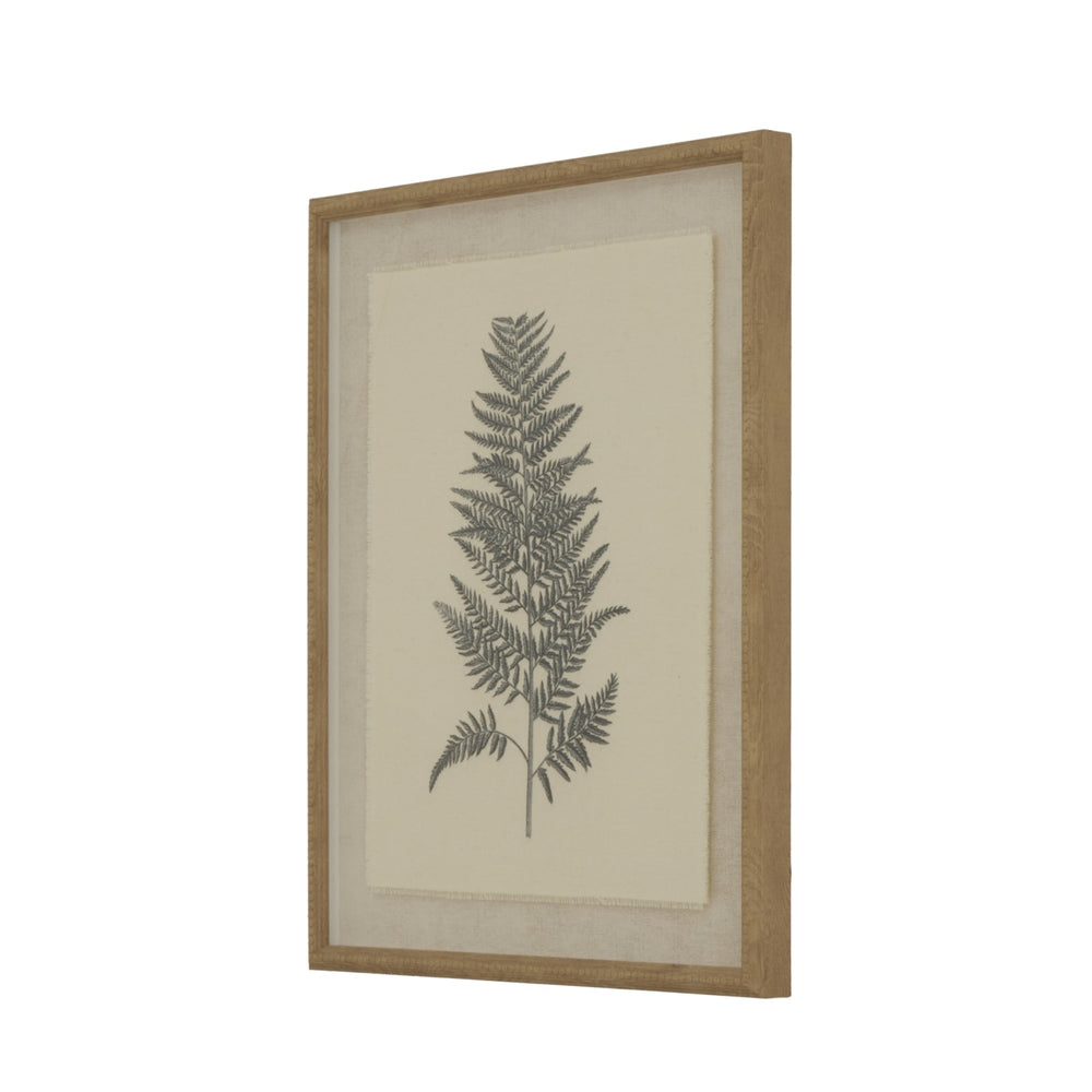 Flora & Fauna Collection Beech Fern on Linen in Beaded Frame - Canwell Interiors Limited - Hills