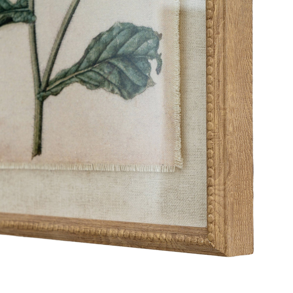 Flora & Fauna Collection Borage on Linen in Beaded Frame - Canwell Interiors Limited - Hills