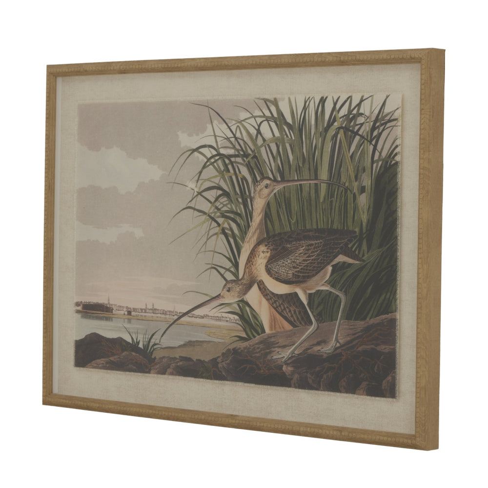 Flora & Fauna Collection Curlews on Linen in Beaded Frame - Canwell Interiors Limited - Hills