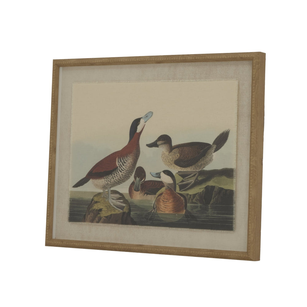 Flora & Fauna Collection Ducks on Linen in Beaded Frame - Canwell Interiors Limited - Hills