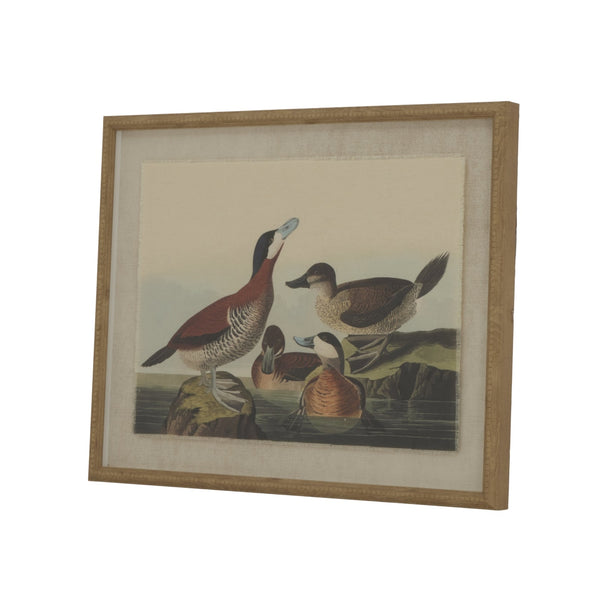 Flora & Fauna Collection Ducks on Linen in Beaded Frame - Canwell Interiors Limited - Hills