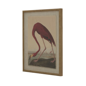 Flora & Fauna Collection Flamingo on Linen in Beaded Frame - Canwell Interiors Limited - Hills