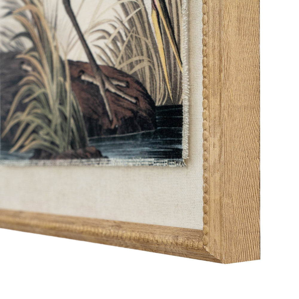 Flora & Fauna Collection Heron on Linen in Beaded Frame - Canwell Interiors Limited - Hills