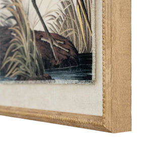 Flora & Fauna Collection Heron on Linen in Beaded Frame - Canwell Interiors Limited - Hills