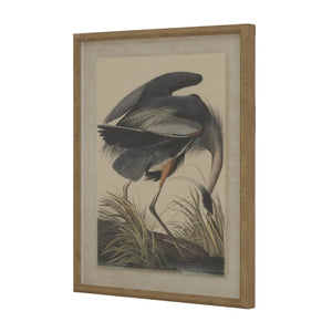 Flora & Fauna Collection Heron on Linen in Beaded Frame - Canwell Interiors Limited - Hills