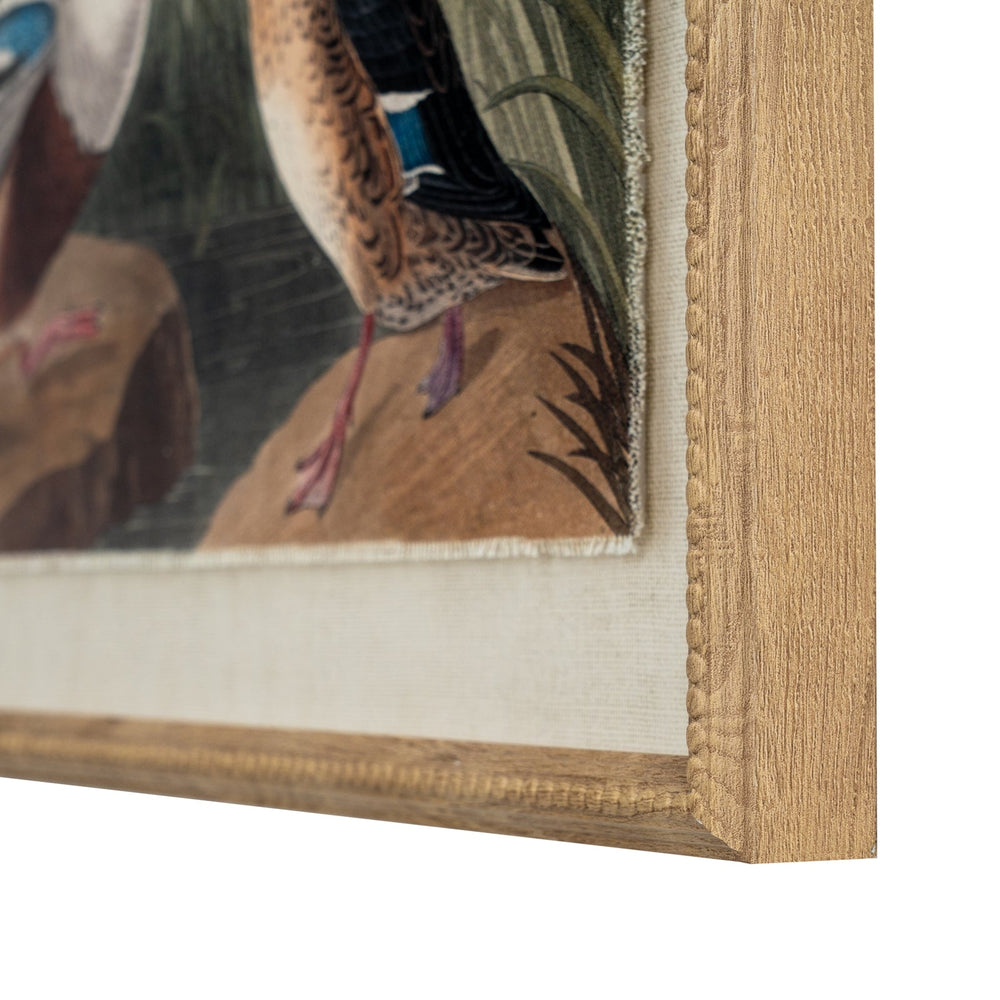 Flora & Fauna Collection Mallards on Linen in Beaded Frame - Canwell Interiors Limited - Hills