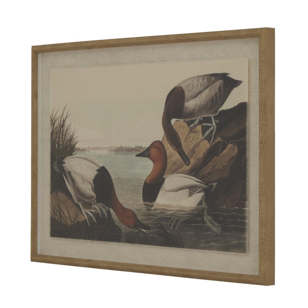 Flora & Fauna Collection Pochards on Linen in Beaded Frame - Canwell Interiors Limited - Hills