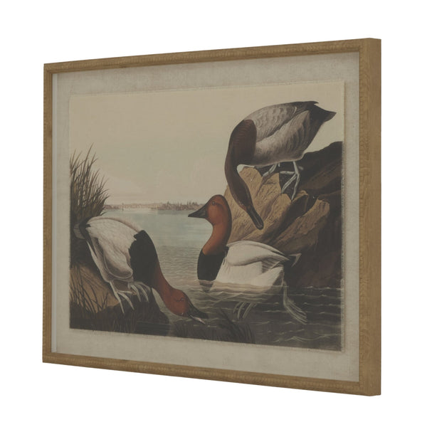 Flora & Fauna Collection Pochards on Linen in Beaded Frame - Canwell Interiors Limited - Hills