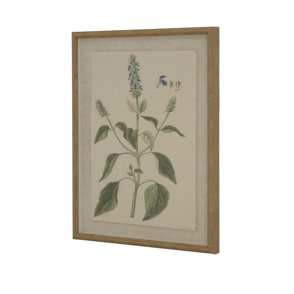 Flora & Fauna Collection Salvia on Linen in Beaded Frame - Canwell Interiors Limited - Hills