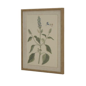 Flora & Fauna Collection Salvia on Linen in Beaded Frame - Canwell Interiors Limited - Hills