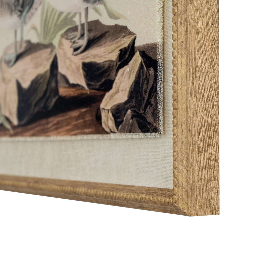 Flora & Fauna Collection Teals on Linen in Beaded Frame - Canwell Interiors Limited - Hills