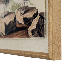 Flora & Fauna Collection Teals on Linen in Beaded Frame - Canwell Interiors Limited - Hills