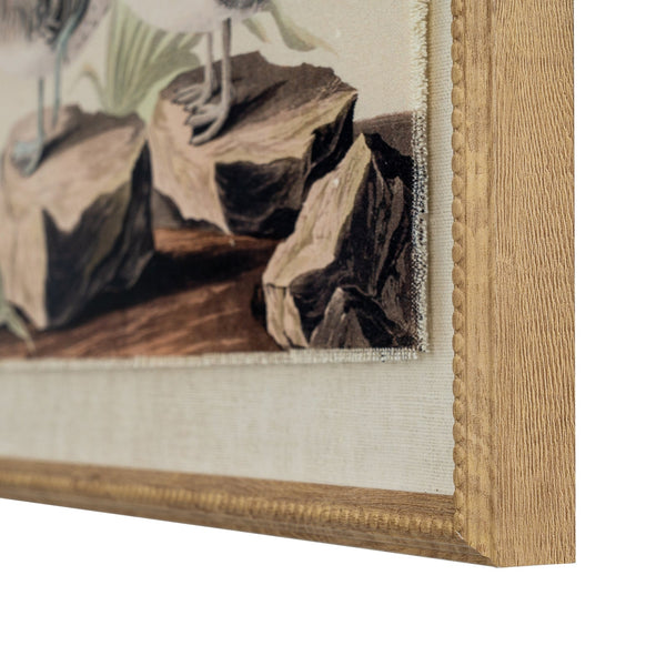 Flora & Fauna Collection Teals on Linen in Beaded Frame - Canwell Interiors Limited - Hills