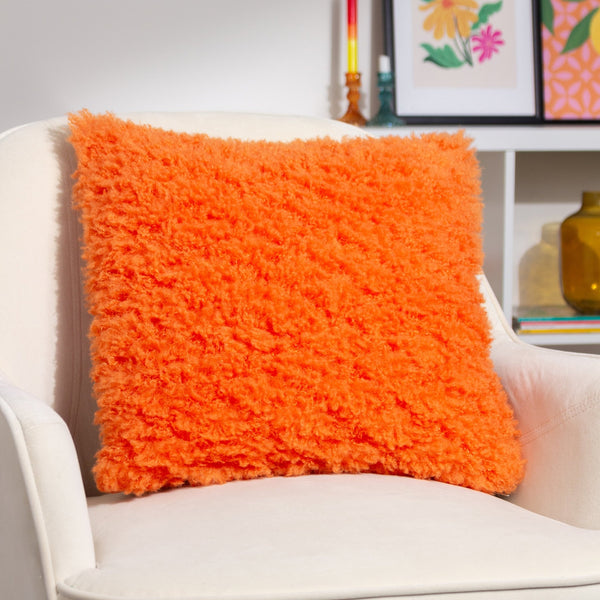 Fluff Ball 45x45 Feather Filled Cushion Orange Fever - Canwell Interiors Limited - Riva