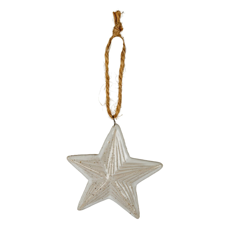 Flurry Star White Ceramic Tree Ornament - Canwell Interiors Limited - Hills
