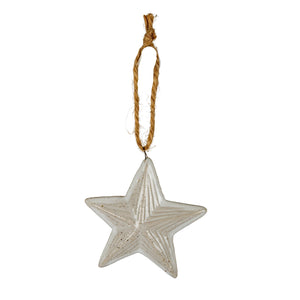 Flurry Star White Ceramic Tree Ornament - Canwell Interiors Limited - Hills