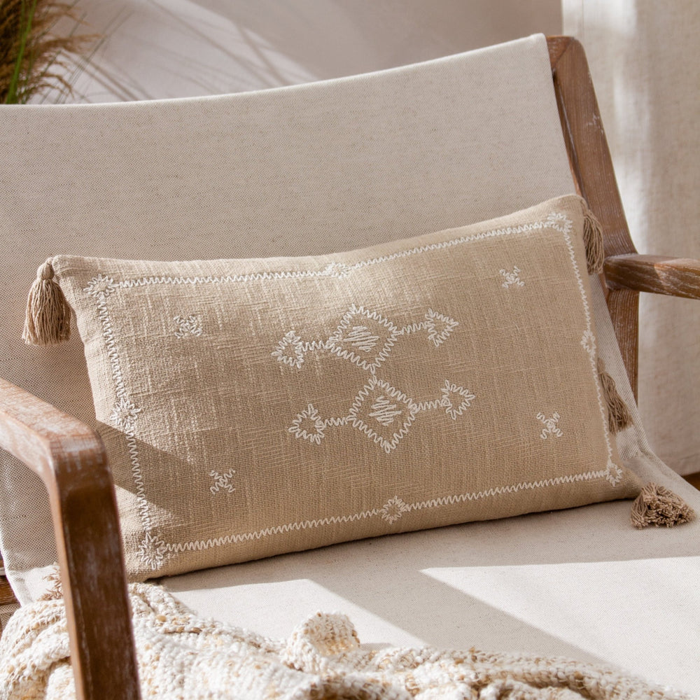 Folis 30x50 Feather Filled Cushion Stone - XShowhome Limited - Riva
