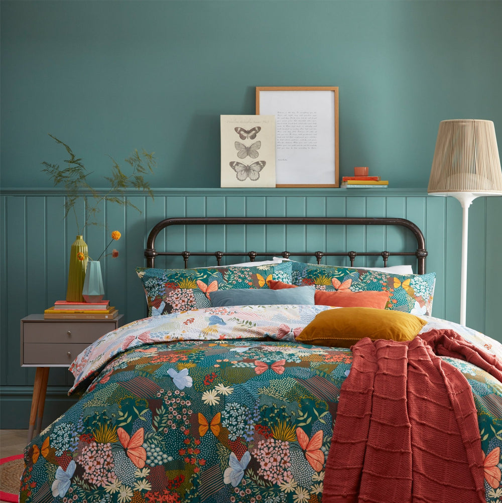 Forage Double Duvet Set Teal - Canwell Interiors Limited - Riva