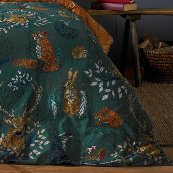 Forest Fauna Double Duvet Set Emerald - XShowhome Limited - Riva