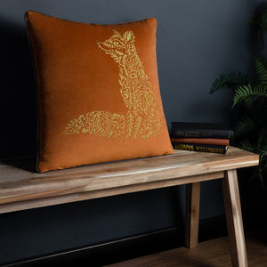 Forest Fauna Fox 50x50 Feather Filled Cushion Rust/Gold - XShowhome Limited - Riva