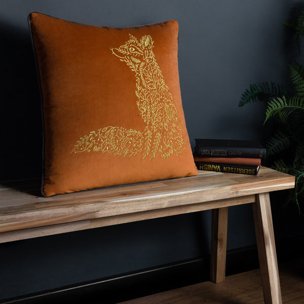 Forest Fauna Fox 50x50 Feather Filled Cushion Rust/Gold - XShowhome Limited - Riva