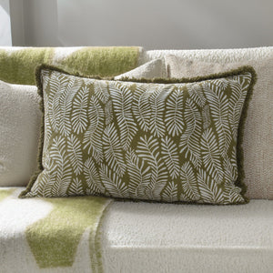 Frond 40x60 Feather Filled Cushion Olive - Canwell Interiors Limited - Riva