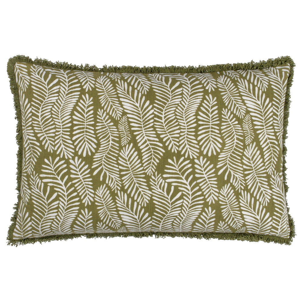 Frond 40x60 Feather Filled Cushion Olive - Canwell Interiors Limited - Riva