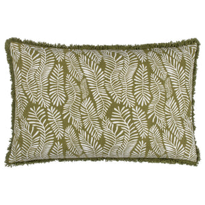 Frond 40x60 Feather Filled Cushion Olive - Canwell Interiors Limited - Riva