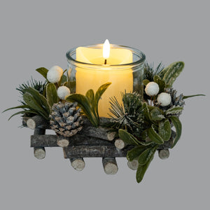 Frosted Mistletoe And Pine Candle Wreath - Canwell Interiors Limited - Hills