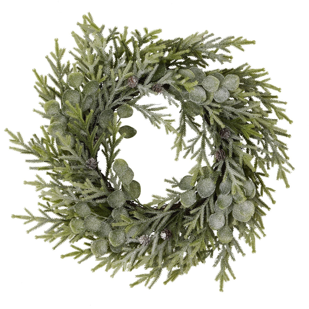 Frosted Pine And Eucalyptus Wreath - Canwell Interiors Limited - Hills